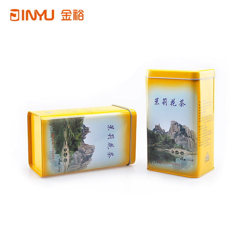 长方形茉莉花茶铁盒