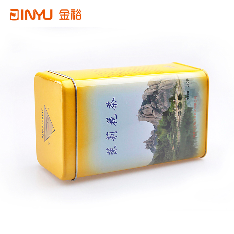 长方形茉莉花茶铁盒